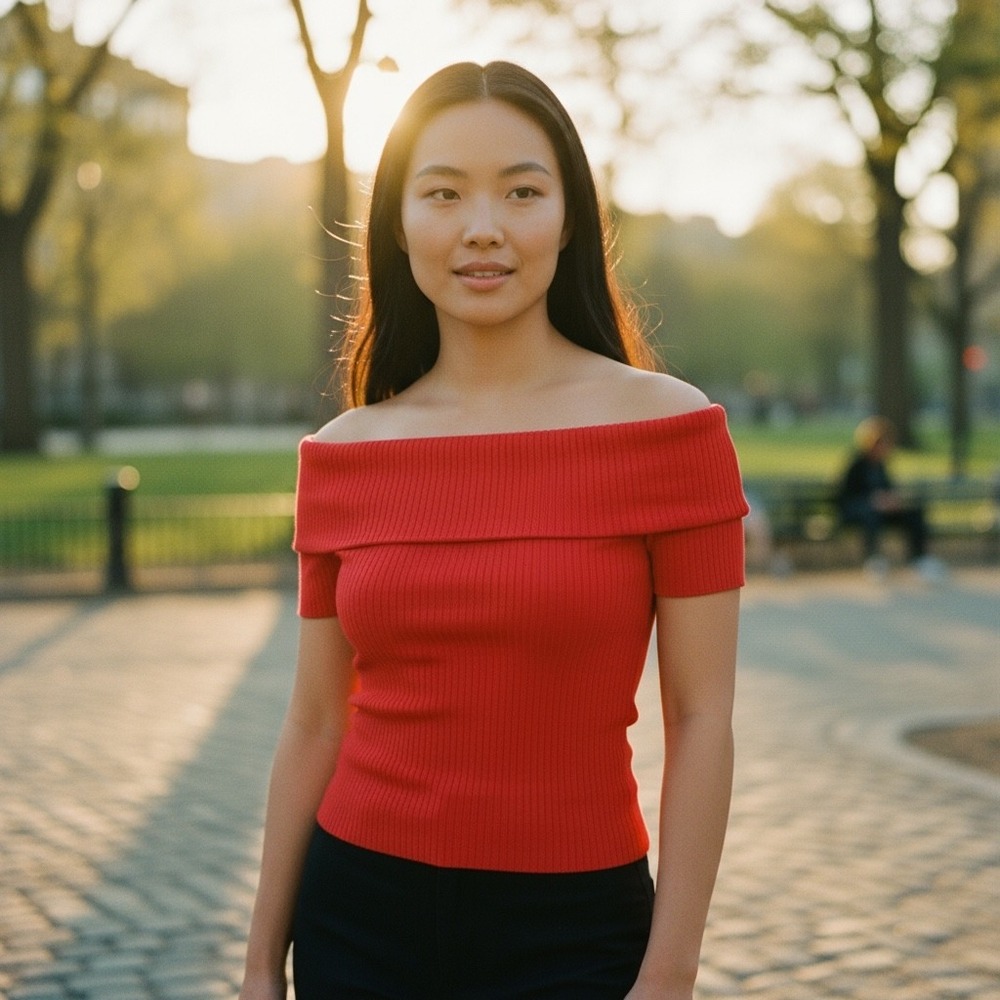 Madewell Red Off-Shoulder Tank Top